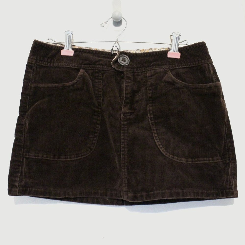 BROWN CORDUROY MINI SKIRT, SIZE 5